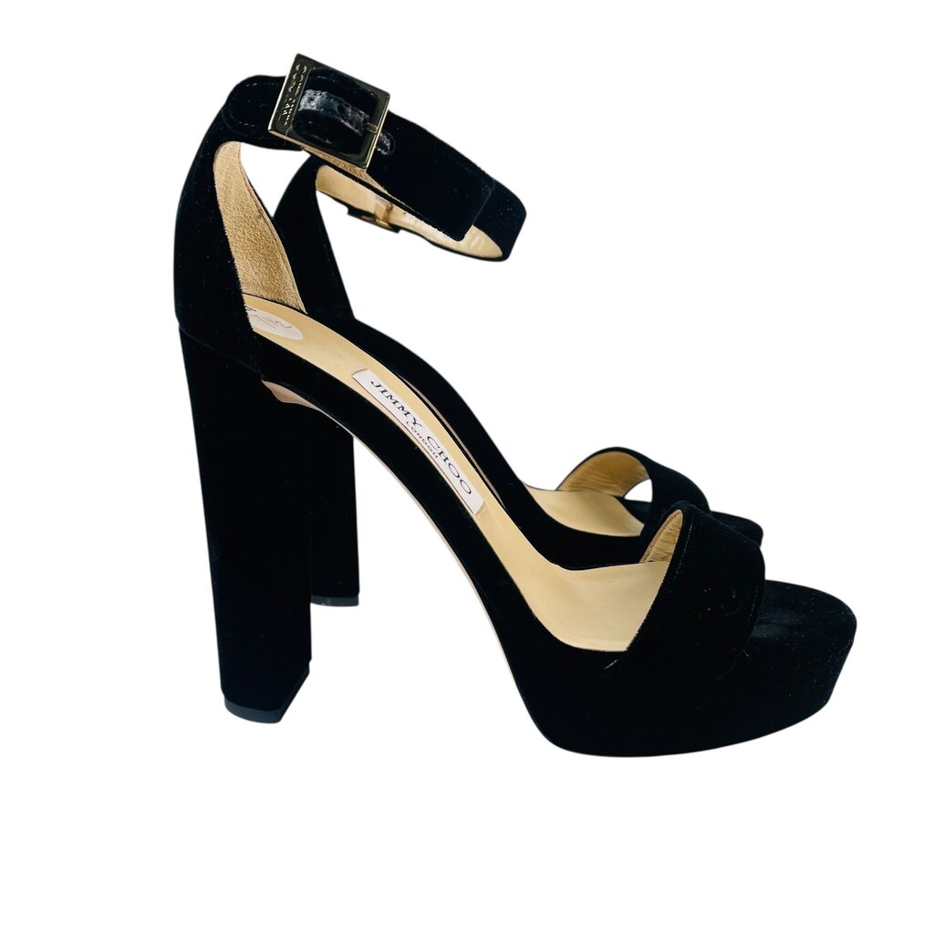 Hi Heel Velvet Sandal