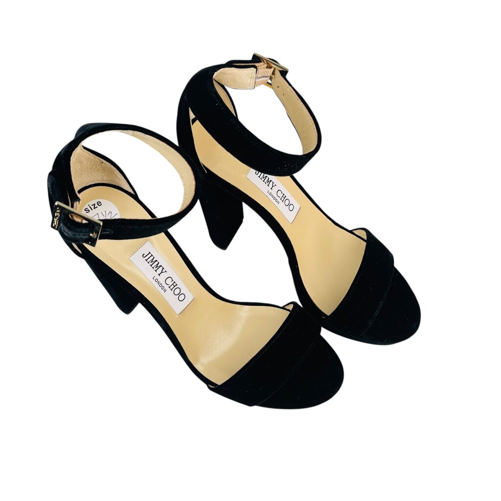Hi Heel Velvet Sandal
