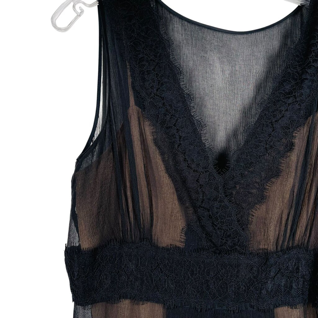 Lace Trim Sheer W/Slip