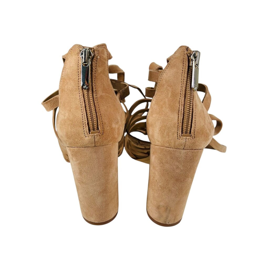 Suede Hi Heel Strappy Sandals