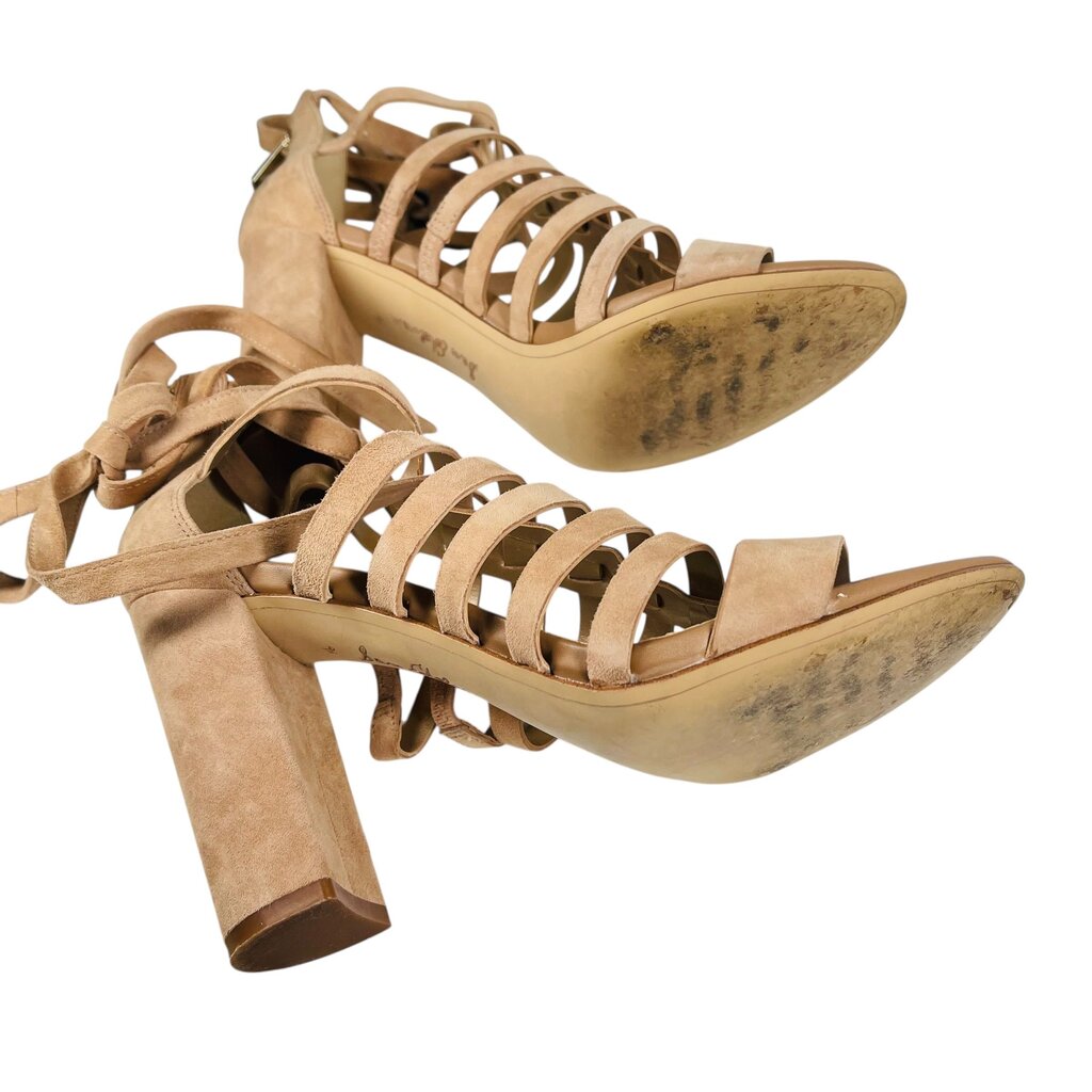 Suede Hi Heel Strappy Sandals
