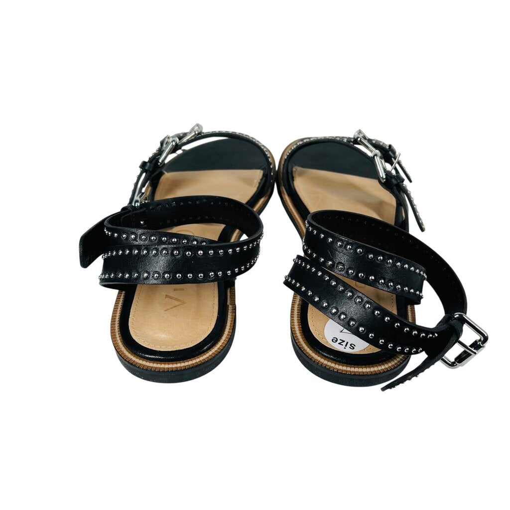 Studded Flat Ankle Strap Sandal