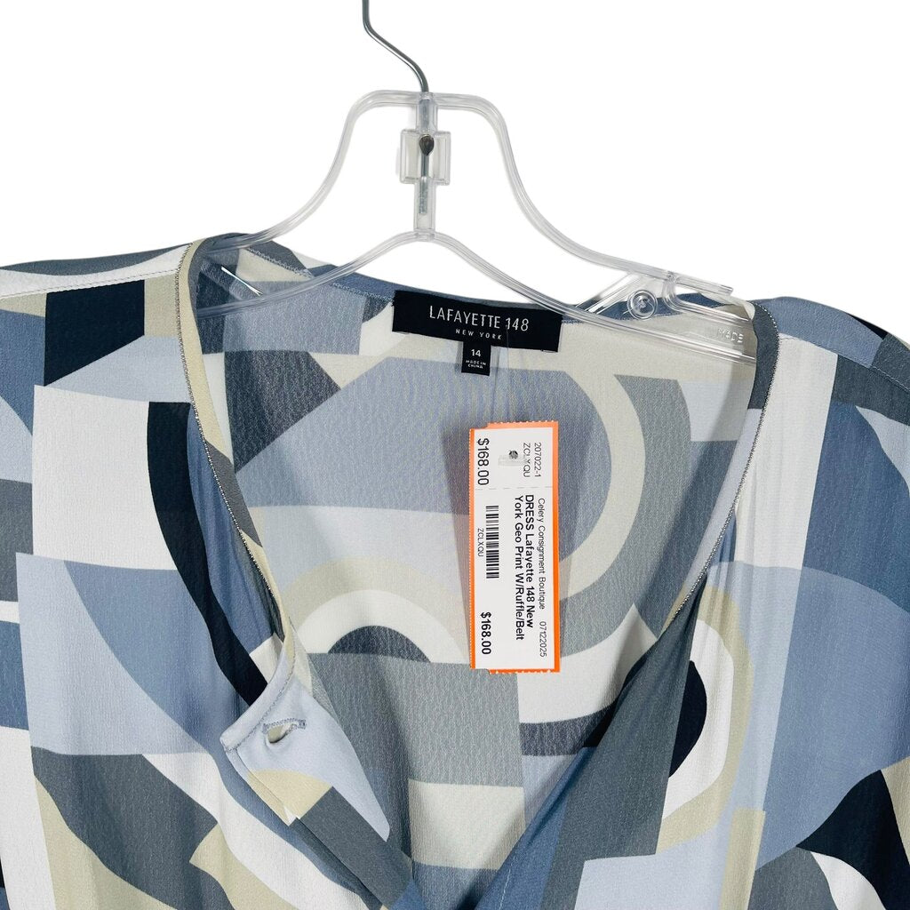 Geo Print W/Ruffle/Belt