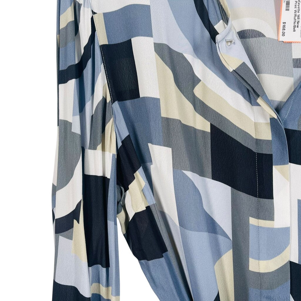 Geo Print W/Ruffle/Belt
