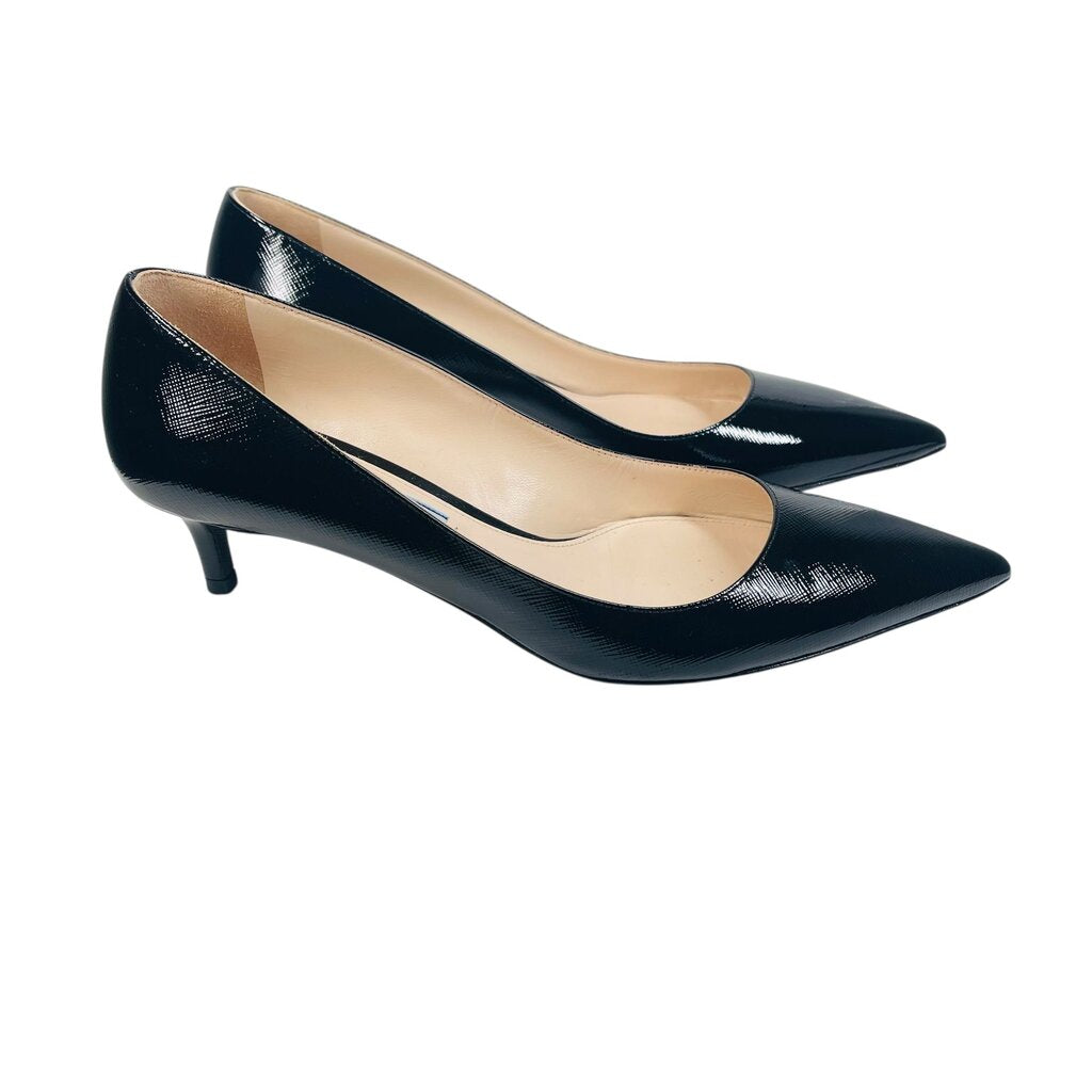 Patent Pointed Toe Kitten Heel