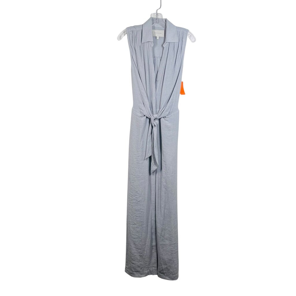 Gauzy Button Front Knot Waist