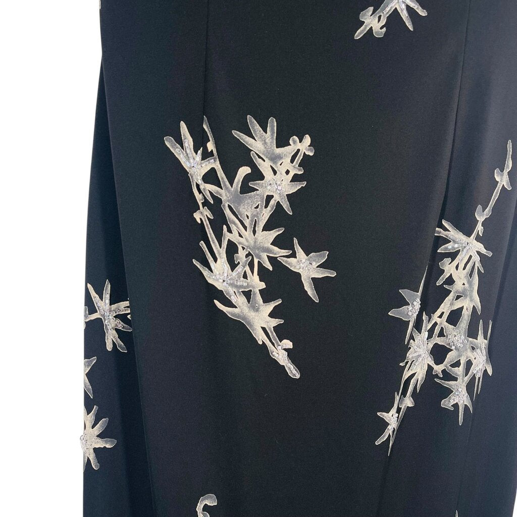 Long Strapless Beaded Icicle Print