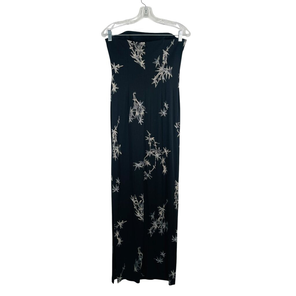 Long Strapless Beaded Icicle Print