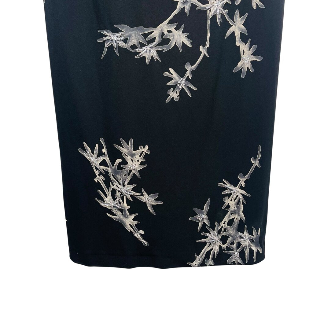 Long Strapless Beaded Icicle Print