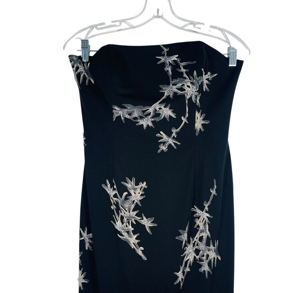 Long Strapless Beaded Icicle Print
