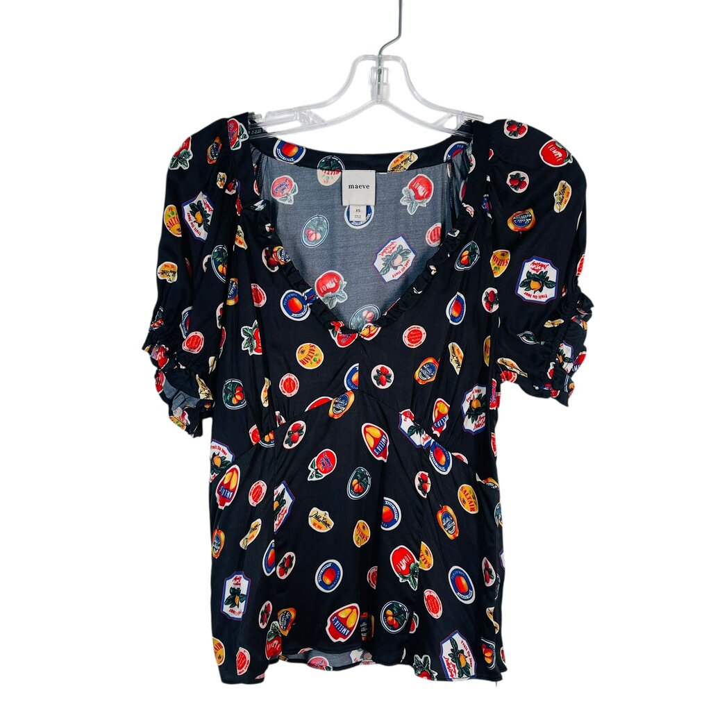Fruit Print Vnk Puff Slv