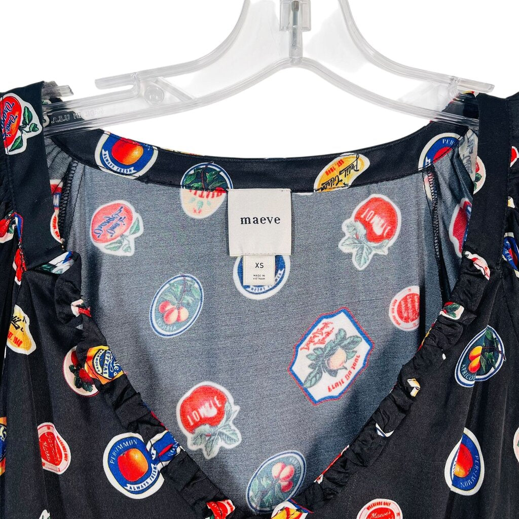 Fruit Print Vnk Puff Slv