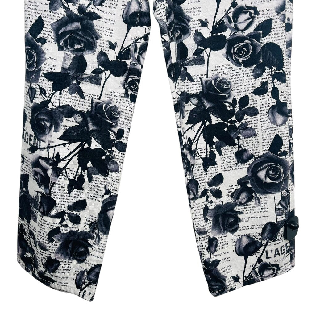 Rose Print Wide Leg