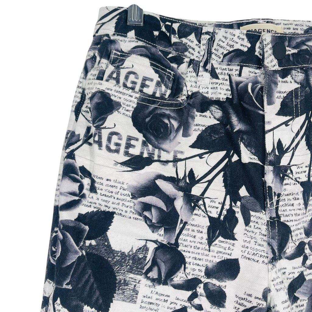 Rose Print Wide Leg