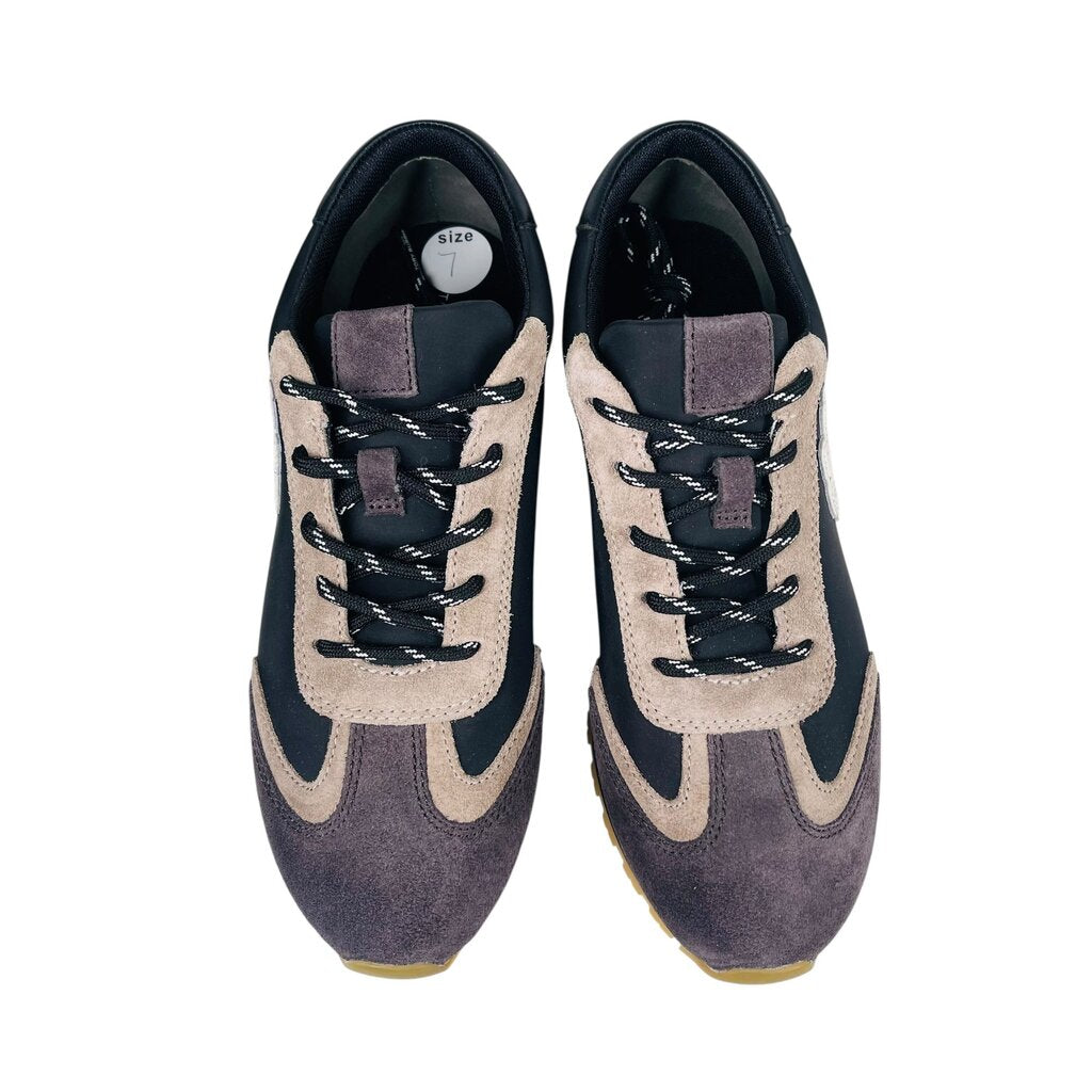 Suede/Nylon Logo Sneakers