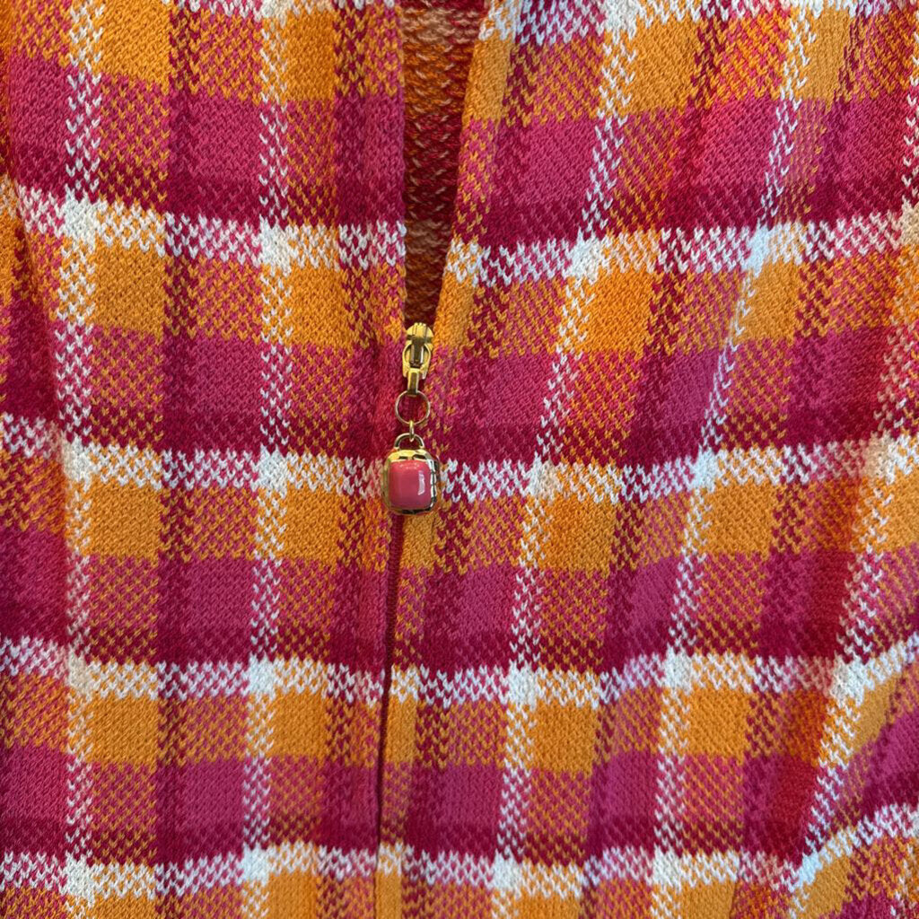 Plaid Zip Front