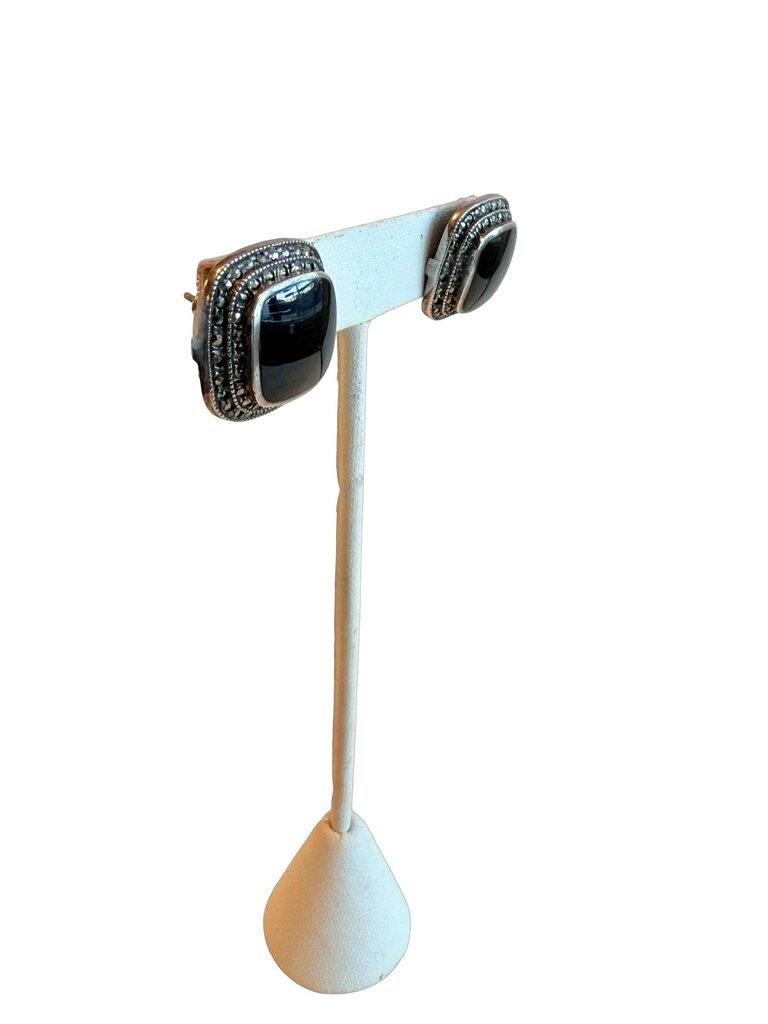 Sterling Silver Black onyx square