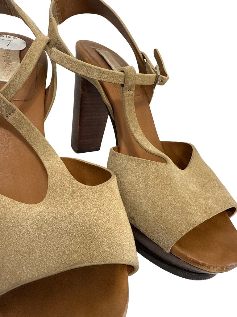 Suede Heel Sandals