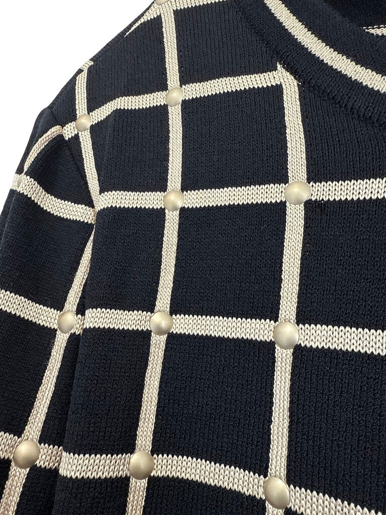 Check Cardigan W/Studs NWT