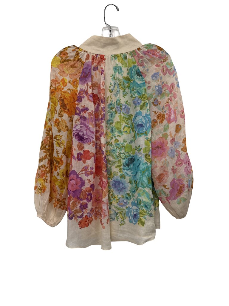 Floral Hi Nk Button Front