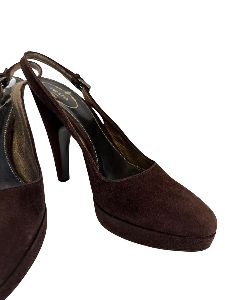 Suede Heel Slingback