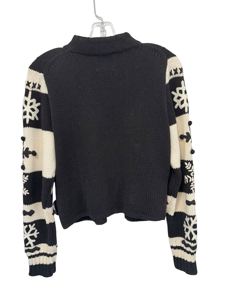 Knit Zip Front Embro Slv