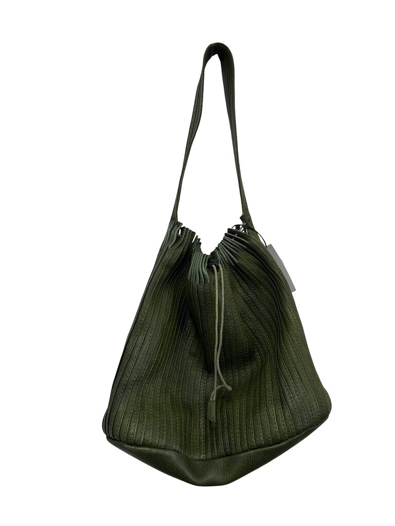 Pleated Leather Shoulder