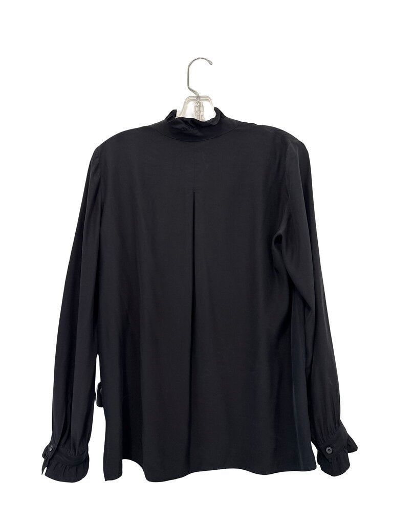 Silk Vnk L/S W/Ruffles