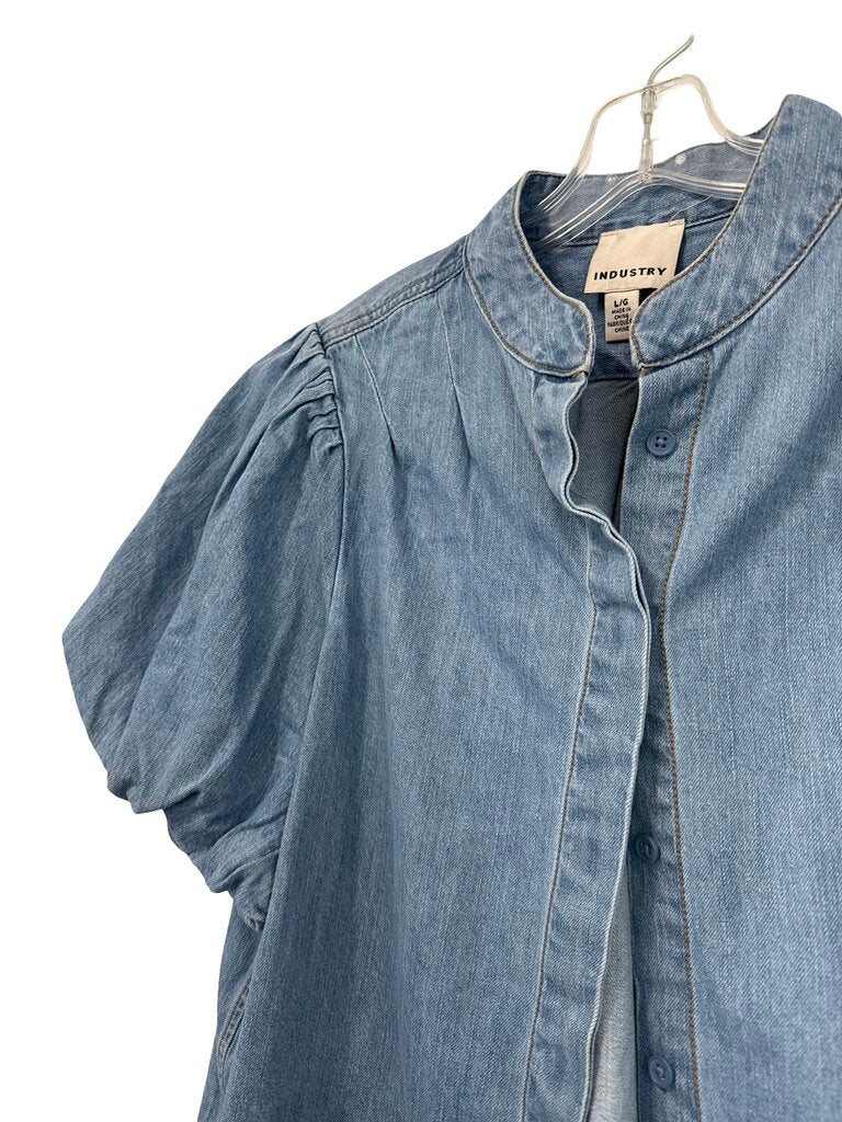 Chambray Puff Sleeve