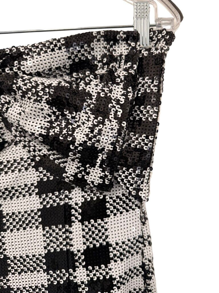 Sequin Check Strapless W/Bow