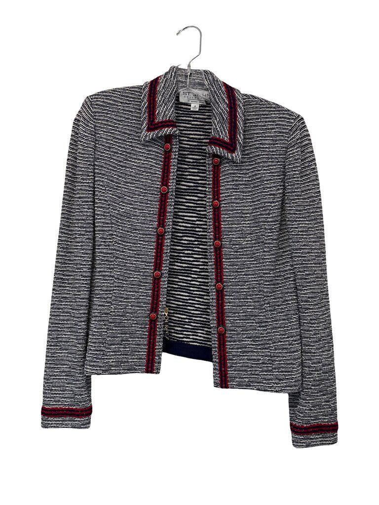 Stripe Button Front Knit