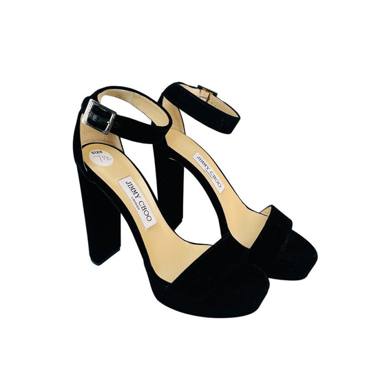 Hi Heel Velvet Sandal