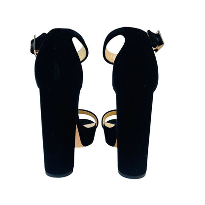 Hi Heel Velvet Sandal