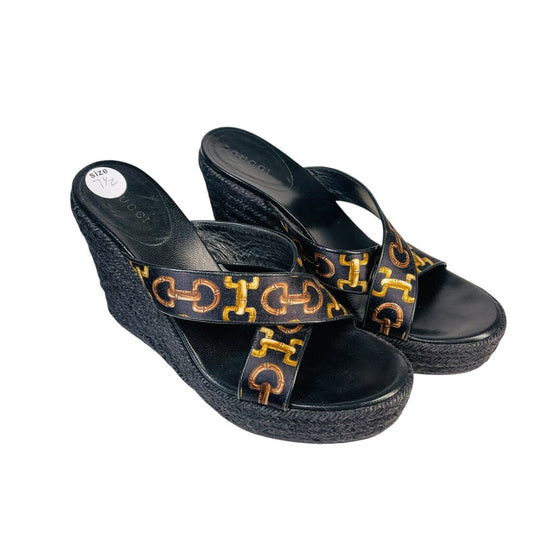 Horsebit Straw Wedge