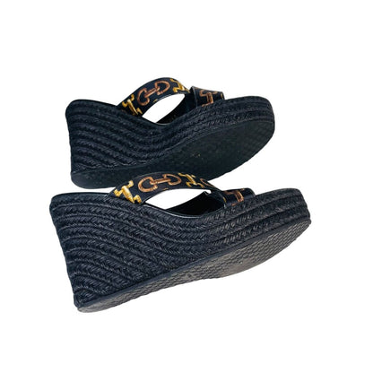 Horsebit Straw Wedge