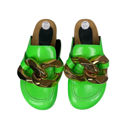 Leather Clog W/Copper Buckle