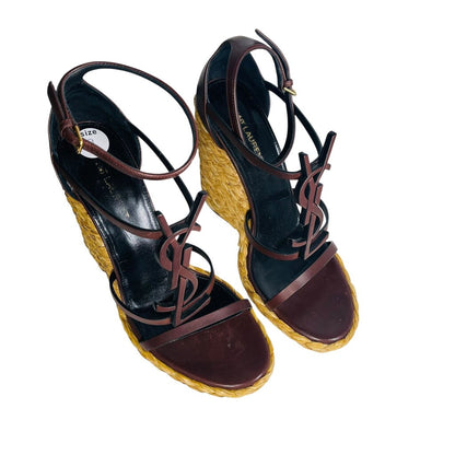 Logo Sandal Straw Wedge