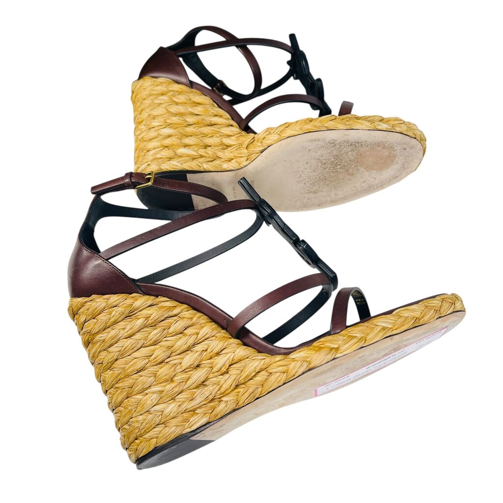 Logo Sandal Straw Wedge
