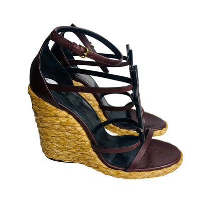 Logo Sandal Straw Wedge