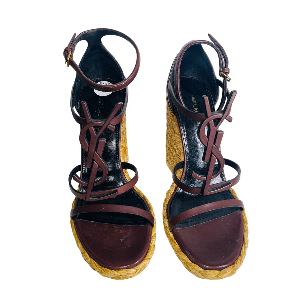 Logo Sandal Straw Wedge