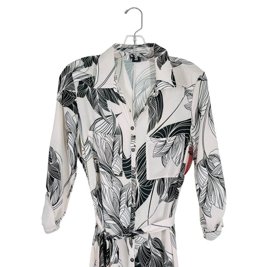 Leaf Print Shirtdress