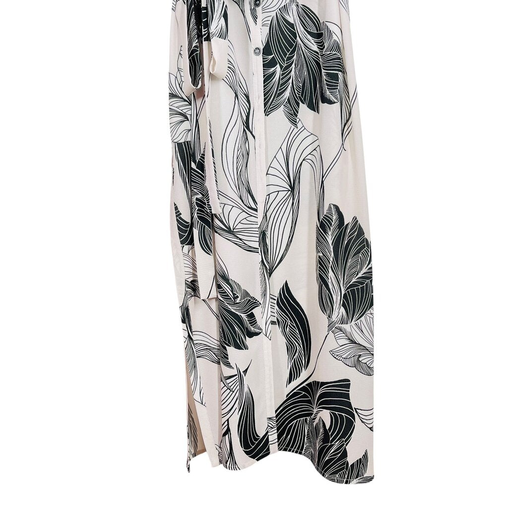 Leaf Print Shirtdress