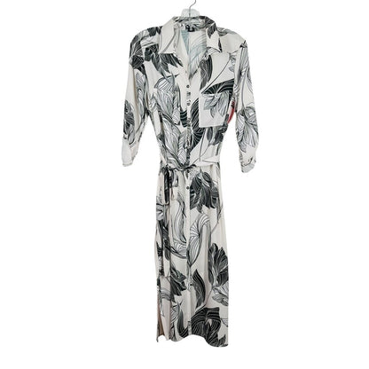 Leaf Print Shirtdress