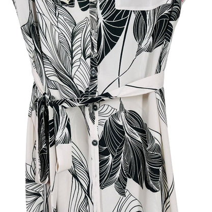 Leaf Print Shirtdress
