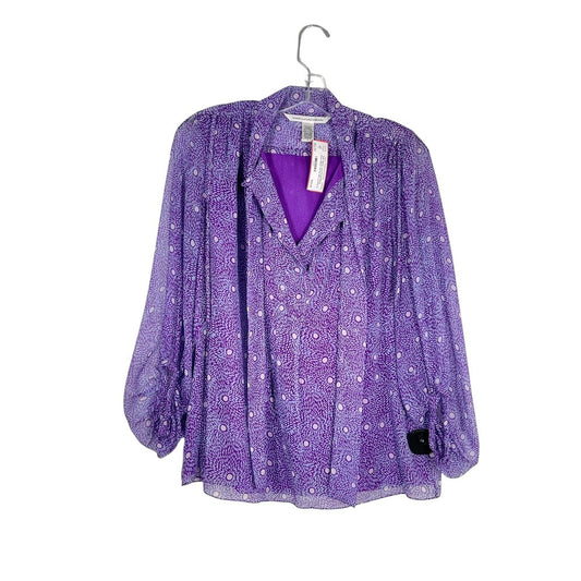 Print Sheer W/Tie Nk