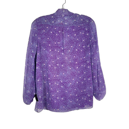 Print Sheer W/Tie Nk