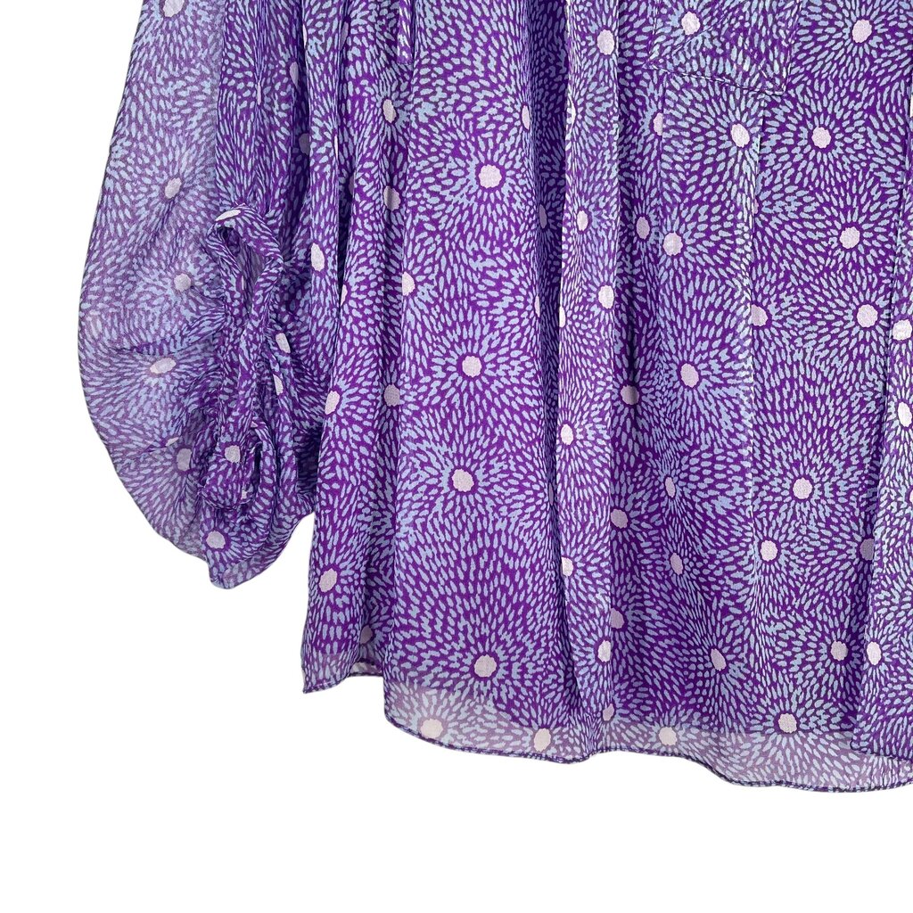Print Sheer W/Tie Nk