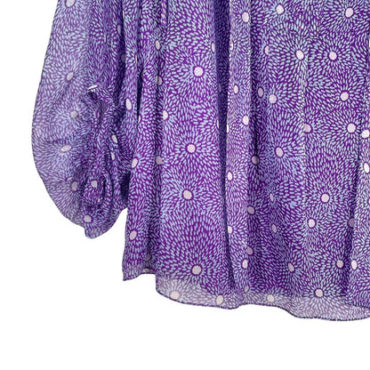 Print Sheer W/Tie Nk