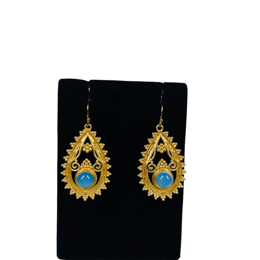 Blue Stone/Gold Dangle