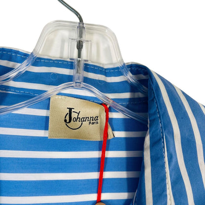 Stripe Front/Print Back Blouse